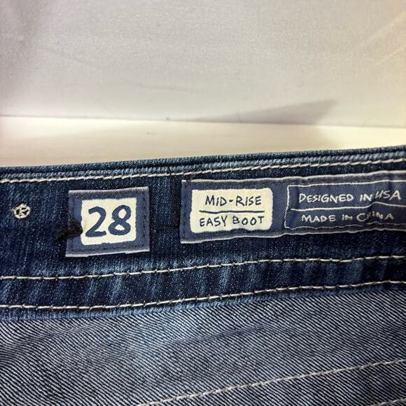 Miss Me Blue Bling Boot Cut Jeans with Embroidered Back Pockets Size 28 A0007 - Picture 6 of 12